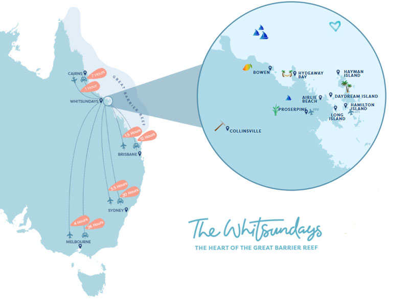 Whitsunday travel map